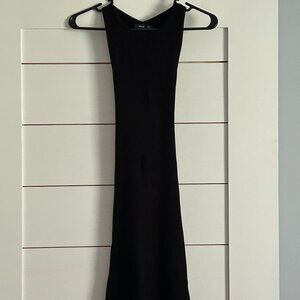 MNG black ribbed dress, size small
